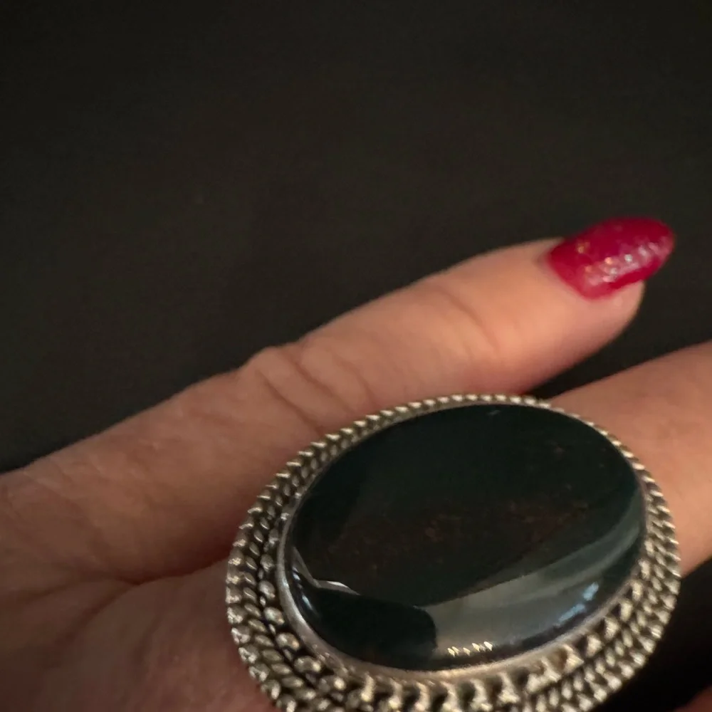Sterling Silver and Black‎ onyx Statement Ring